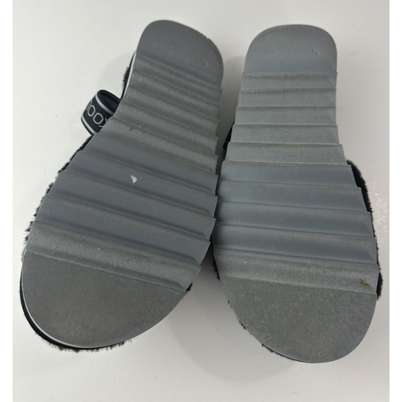 Koolaburra by UGG Fuzz'n II Black Cozy Slingback Ankle Strap Fleece Slippers 7 - Picture 9 of 12